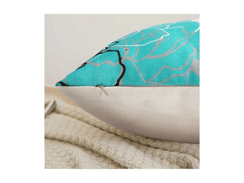  Lot de 4 housses de coussin d'extérieur imperméables en lin tournesol pour terrasse, jardin, salon, chambre à coucher 45 x 45 cm, vert  - Conforama E