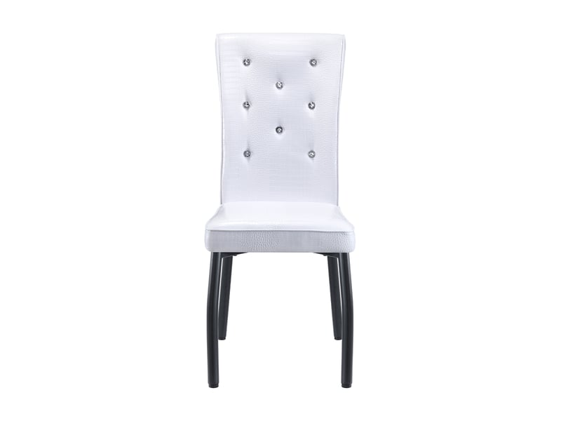 Lot de 4 chaises de salle à manger,61,5x42x101 cm,pvc,blanc et noir - Conforama A