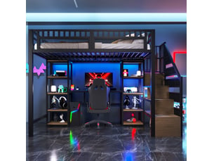 Lit mezzanine 140x200 cm <strong>MODENUIT </strong>  <strong></strong> coloris noir