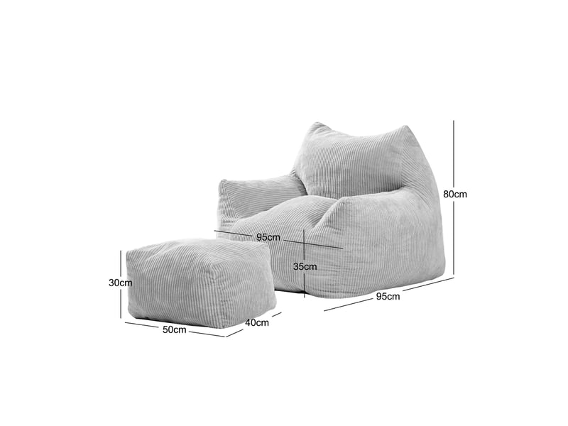  Nordlys - pouf de salon et repose pieds en velours côtelé velours côtelé beige  - Conforama E