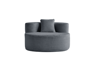 Fauteuil cloud fixe en velours côtelé gris foncé 112 × 105 cm, confort moelleux pour votre espace détente
