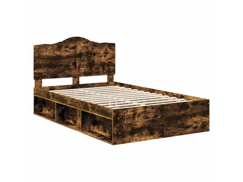 Lit double- lit adulte - cadre de lit chêne fumé 120 x 200 cm pin massif - Conforama C
