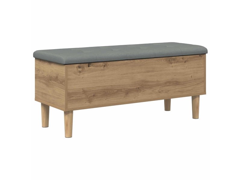 Banc chambre, banc de rangement avec coussin chêne artisanal 102x42x46 cm  - Conforama A