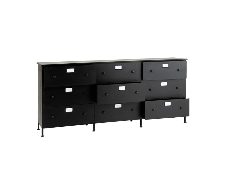 Meuble de rangement 9 tiroirs cade 175cm noir  - Conforama C