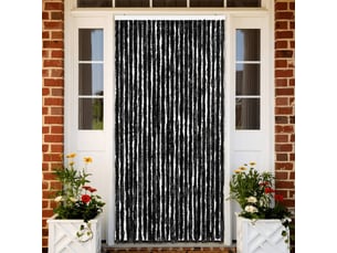 Rideau anti-mouches, moustiquaire anthracite 100x200 cm chenille cf43484