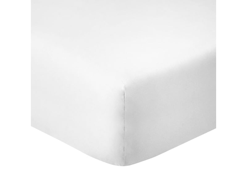  Drap housse 140x190 bonnet 35cm 100% coton blanc - vitalia VITALIA - Conforama C