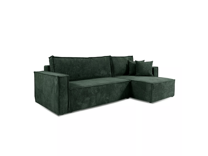  Canapé d'angle convertible cord jimmy vert  - Conforama A