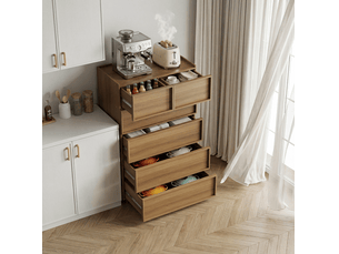 Commode 6 tiroir(s)    <strong>MAISENTIEL</strong> <strong></strong> coloris bois clair largeur 80 cm