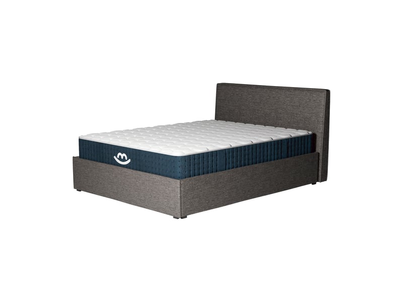  Pack lit coffre et matelas hybride 140x190cm épais 26cm couleur gris anthracite avec tête Célia &amp; Jade - Conforama A