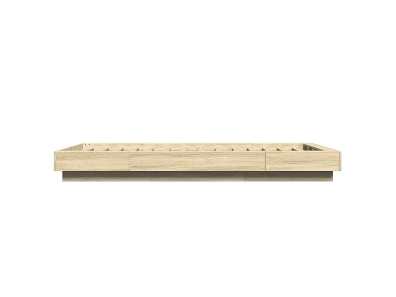 Lit simple- lit adulte -  cadre de lit sans matelas chêne sonoma 100x200 cm  - Conforama D