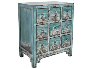 Commode en bois bleu 62x40x74 cm h
