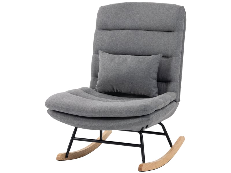 Fauteuil à basculefauteuil avec revêtement aspect lin, coussin lombaire, dossier haut, assise large, double rembourrage, gris clair - Conforama B