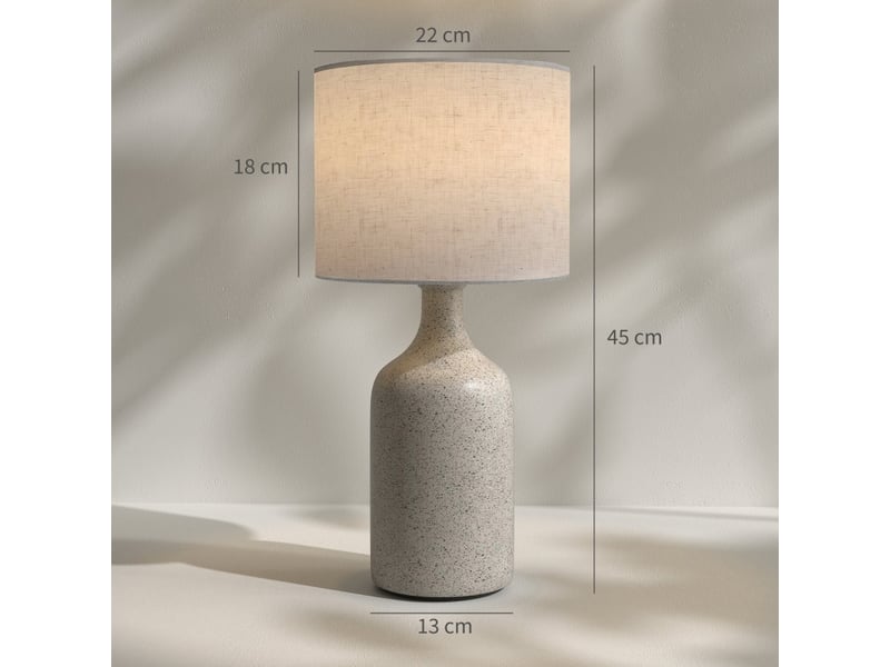  Lampe de table 22x22x45 cm en céramique beige chicfurn  - Conforama C