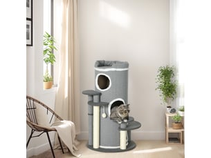 99 cm en panneaux de particules avec griffoirs gris chicfurn
