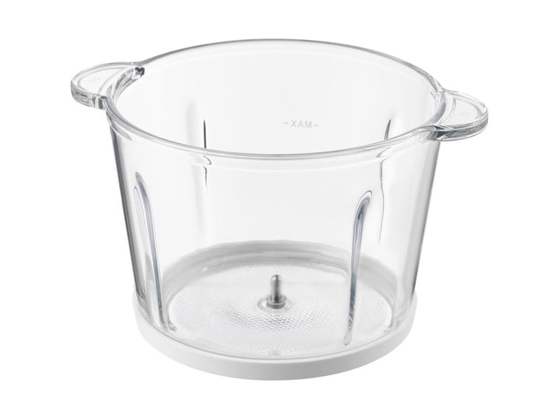  Hachoir electrique mini chopper 800 w 6 lames titane bol verre 3 l controle vitesse continu blanc 41022861 - Conforama E