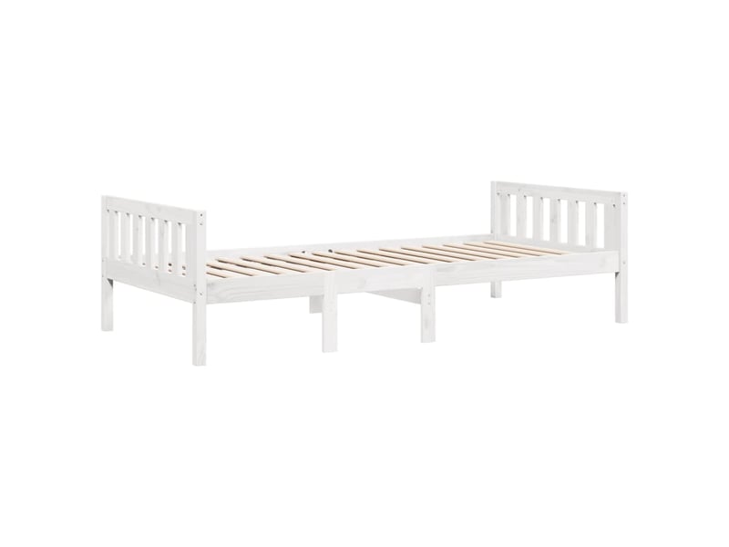  Lit pour enfants - lit jeune sans matelas blanc 80x200cm bois de pin massif  - Conforama C