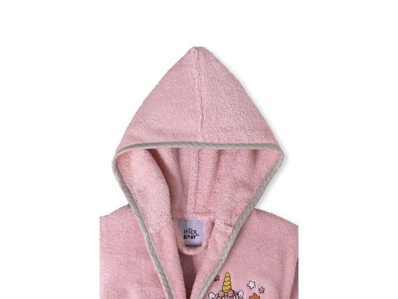  Peignoir de bain enfant interbaby taille 10-12 ans - rose - coton éponge 00515-T10-12-02 - Conforama D