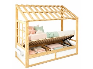 Lit cabane 90x200 cm <strong>MODENVIE</strong>  <strong></strong> coloris bicolore