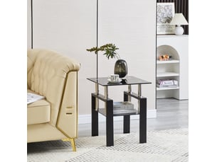 Table basse carré(e) coloris noir <strong>WISHDOR</strong> <strong></strong> - 45 cmx45 cm