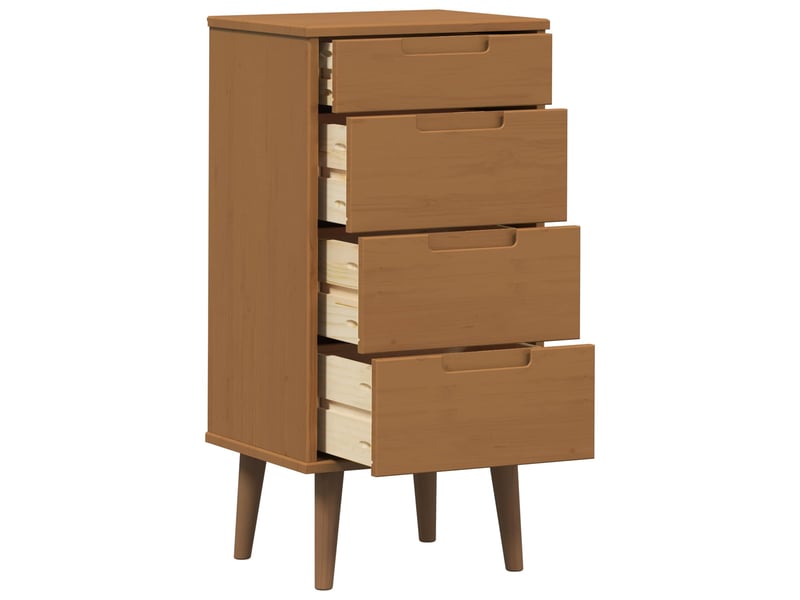  Commode chambre adulte, armoire à tiroirs molde caramel 40x35x82 cm bois de pin massif  - Conforama D