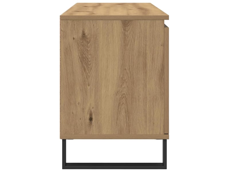  Meuble tv rectangulaire moderne 104 x 35 x 50 cm avec étagères sécurisées style minimaliste en bois d'ingénierie chêne artisanal 02_0052767  - Conforama D