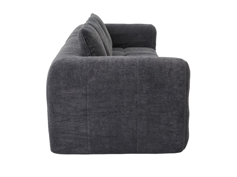  Canapé modulable 260x95,5 cm gris foncé tissu velours avec accoudoirs structure moderne salon contemporain  - Conforama R