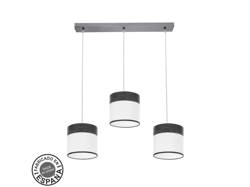  Rampe de plafond fabrilamp cloe chromeblanc-bois noir 3 x e27 hauteur réglable 35-108 cm 60x16 cm 175493009 - Conforama A