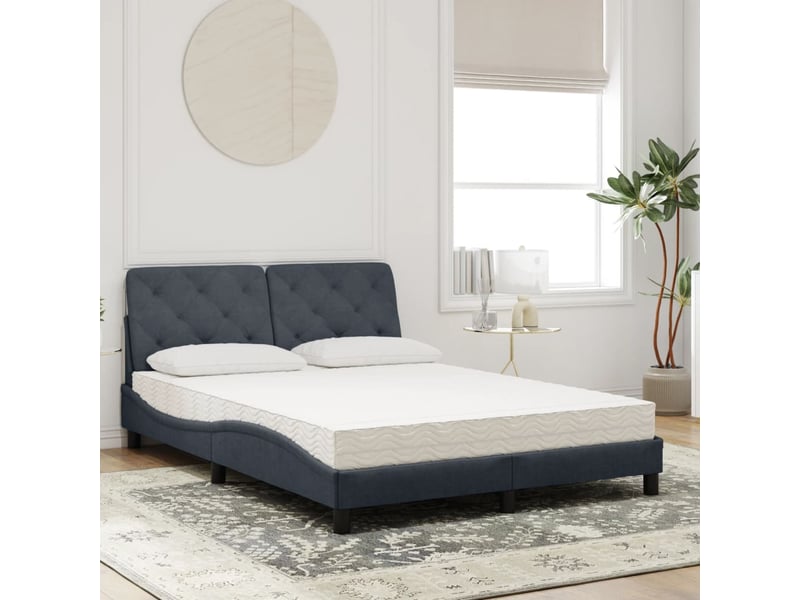  Lit avec matelas gris foncé 120x200 cm velours  - Conforama C
