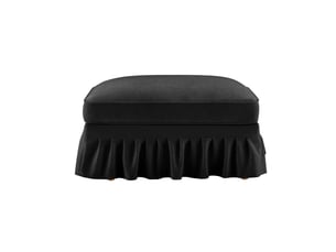 Pouf windsor en chenille noir, repose-pieds confortable pour salon moderne