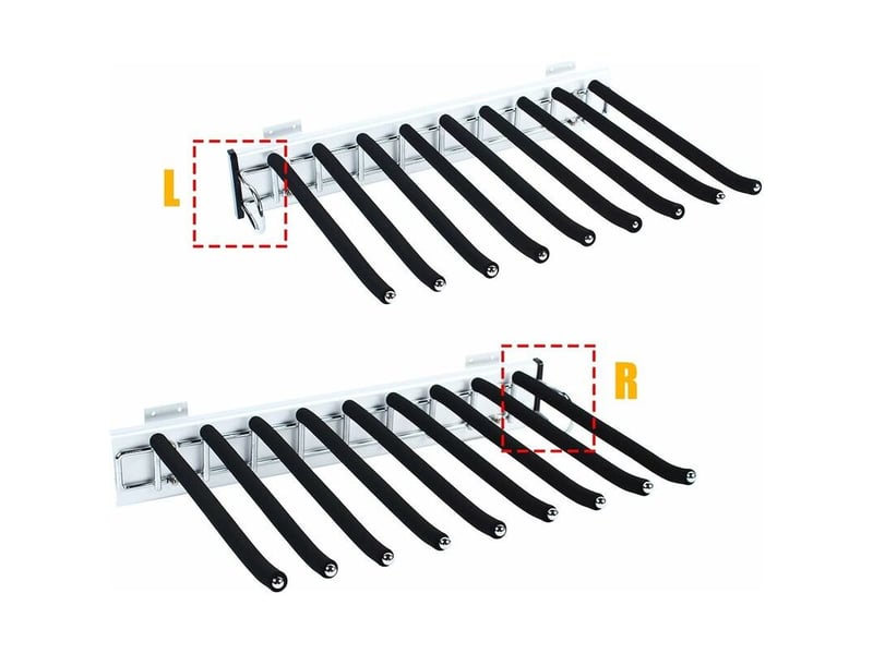  Ensoleille – porte-pantalon coulissant 9 bras – acier inoxydable – rail silencieux extensible 32,6x46cm – supporte jusqu\'à 10kg – pour armoires standard  - Conforama C
