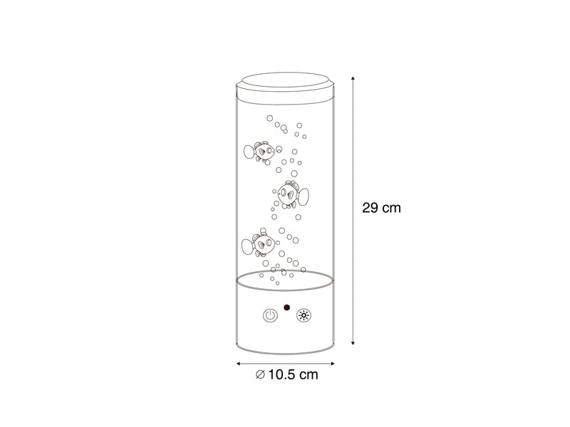  Tube à bulles noir 30 cm avec led rgb - sealife  - Conforama C