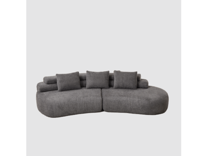  Canapé modulaire 3 places incurvé sans accoudoirs - lpospi - modules libres en chenille - gris anthracite  - Conforama A