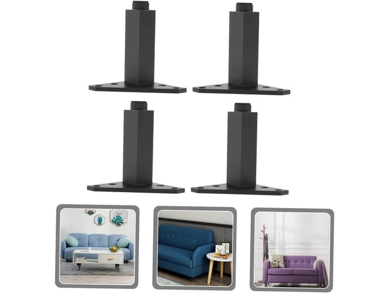  4pièces table métal réglables pour meubles de rechange pour armoires et tables basses supports de niveau pour chaises et canapés  - Conforama D