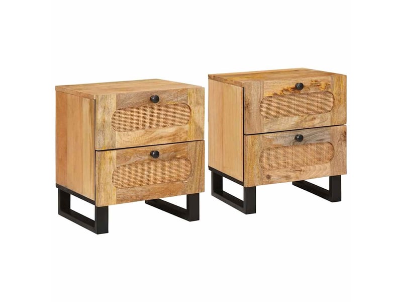 Table de chevet avec tiroir 2 pièces naturel 40 x 33 x 46 cm - Conforama B