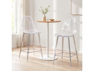 tabouret de bar  <strong>STILVORA</strong>  - argenté hauteur d'assise 65 cm vendu Par paire