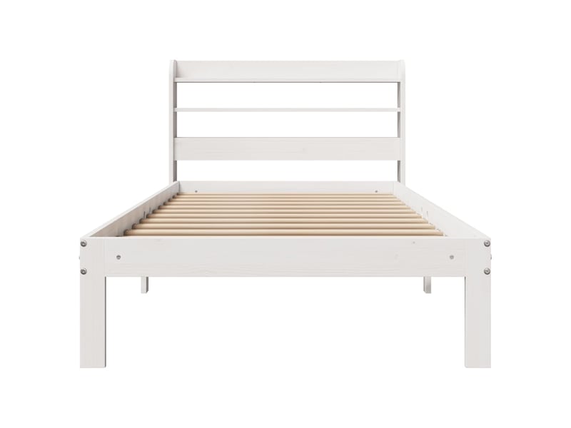  Lit simple- lit adulte -  cadre de lit avec tête de lit sans matelas blanc 100x200 cm  - Conforama C
