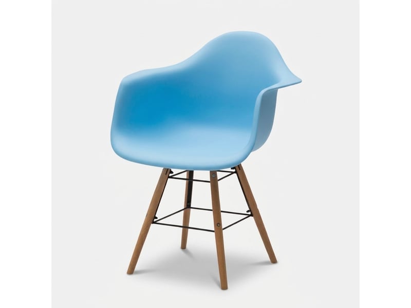 Fauteuil en polypropylène pieds en bois jacqueline - turquoise  - Conforama A