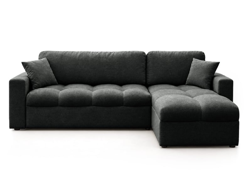Cyro - canapé d'angle réversible 4 places convertible avec coffre en tissu - best mobilier - gris anthracite CYRO - Conforama A
