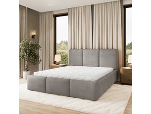 Lit coffre 160x200 cm <strong>MASSENO</strong> <strong></strong> coloris gris