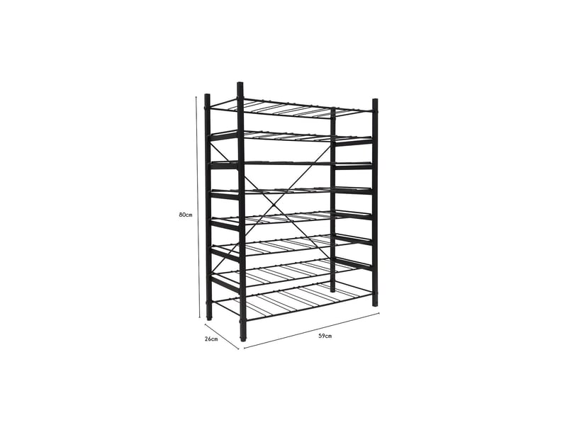  Range-bouteilles 48 bouteilles en métal noir 59 x 26 x 80 cm 62840 - Conforama C