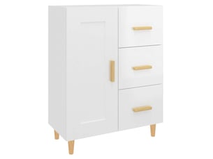 Buffet - bahut - meuble de rangement blanc brillant 69,5x34x90 cm bois d'ingénierie