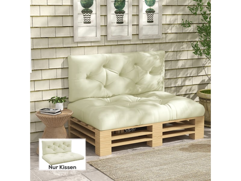  Coussin d'assise capitonné, 120 x 80 x 12 cm, blanc crème  - Conforama D