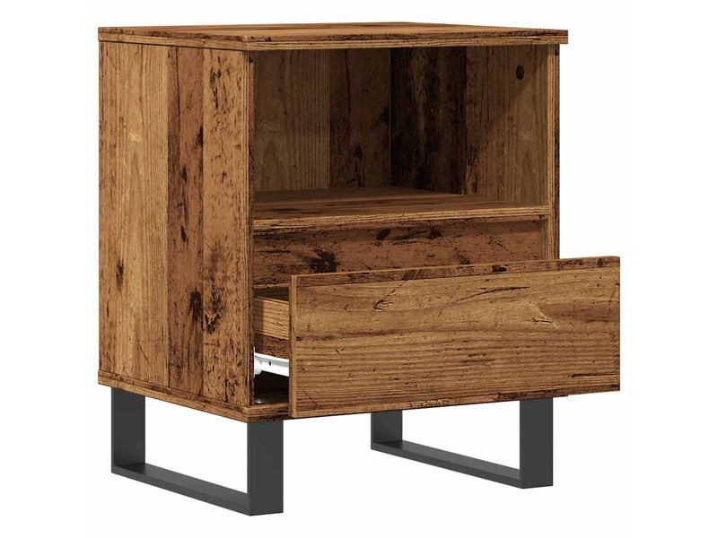  Lot de 2 tables de chevet - cabinet de chevet - table de nuit vieux bois 40x35x50 cm bois d’ingénierie  - Conforama D
