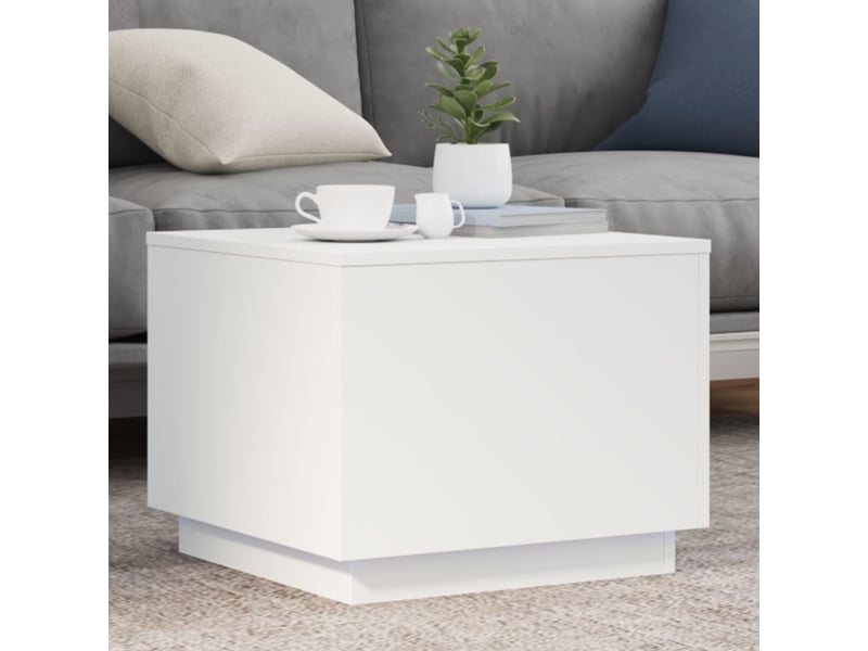  Table basse | table d'appoint salon avec lumières led blanc 50x50x40 cm shl3484  - Conforama B