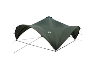 Tente de fête, tente de camping vert armée 600x600x400 cm polyester et acier