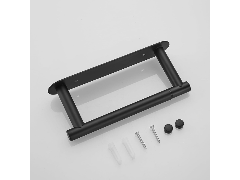  Porte-serviettes en papier en acier inoxydable, porte-rouleau de papier rotatif monobloc, facile à installer, noir  - Conforama D