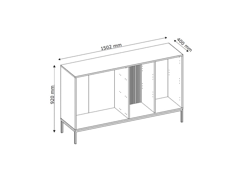  Buffet leriti, commode 3 tiroirs, 150x40x92h cm beige cachemire Leriti - Conforama C