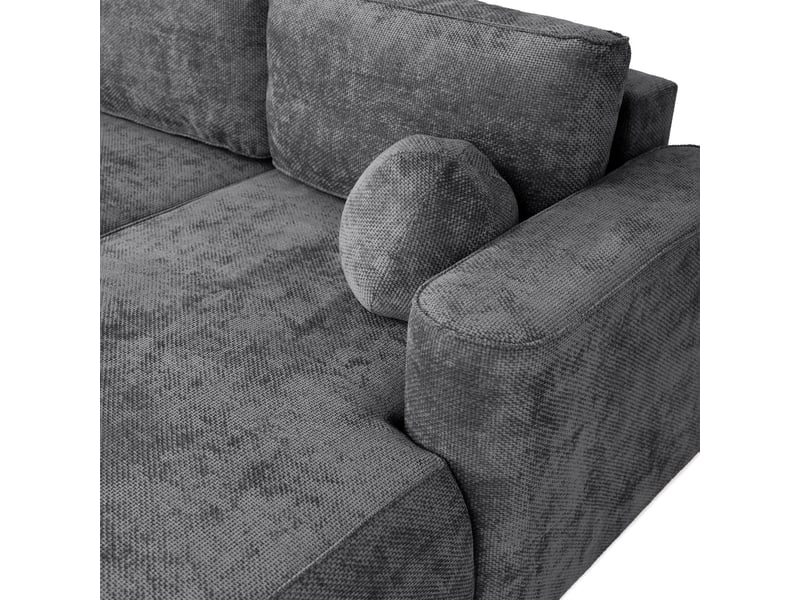  Canapé d'angle moon mini avec fonction couchage, tissu flow, droite, anthracite (21)  - Conforama E