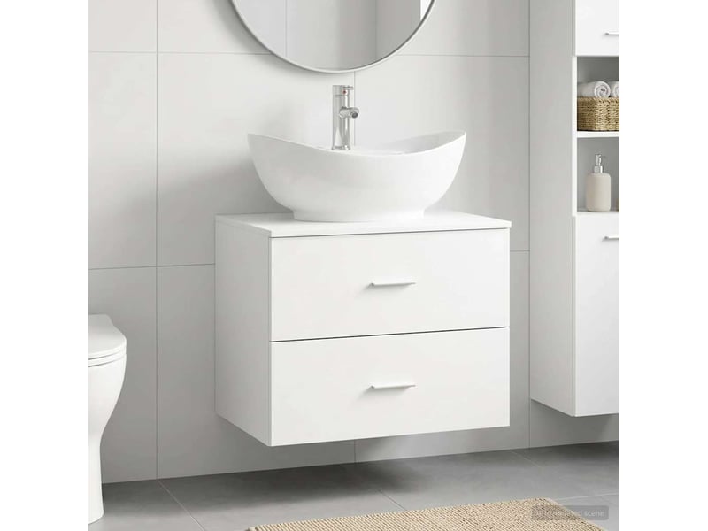  Ensemble de mobilier de salle de bain blanc bois d'ingénierie cf64584  - Conforama B