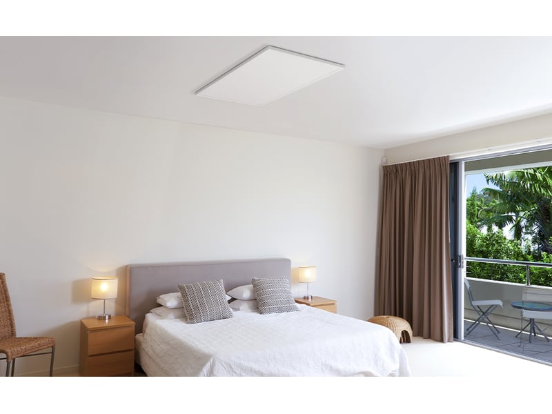  Panneau chauffant électrique de plafond en aluminium blanc 122 × 62 cm, fil nicr, protection anti-surchauffe  - Conforama R